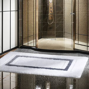 Alfombra de Baño Personalizada con Logotipo Tejido para Hotel y Hogar, de Algodón Grueso, Antideslizante y Absorbente, Ecológica, Estilo Europeo - Product Image 2