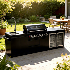 Cuisine extérieure modulaire sur mesure, design personnalisé, <span class=keywords><strong>barbecue</strong></span>, évier, grill et réfrigérateur, cuisine extérieure économique - Product Image 4