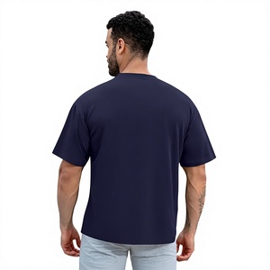 Camiseta de Manga Corta Azul Marino para Hombre, Corte Regular, Cuello Redondo Informal, Algodón Jersey, Color Sólido, Diseño Liso, Beazer Sports 220g - Product Image 4