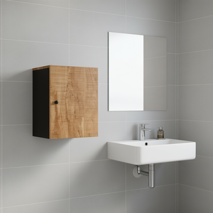Mueble de Baño de Madera para Pared, 50x30 cm, Elegante, Ahorra Espacio, Estantes de Esquina - Product Image 2