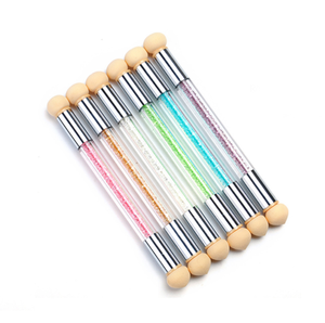 Pinceau éponge ombré pour ongles avec manche en strass, outil OEM pour la peinture dégradée des ongles, pour la conception de manucure - Product Image 3