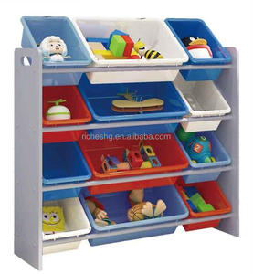 Bébé enfants salle de <span class=keywords><strong>jeux</strong></span> 4 niveaux MDF en bois organisateur de jouets avec bacs - Product Image 1