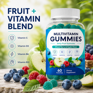 Bonbons gélifiés multivitaminés végétariens, compléments alimentaires pour adultes - Antioxydant et soutien immunitaire - Product Image 2