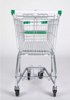 Chariot de courses compact pour supermarché avec structure en maille pour l'achat de légumes