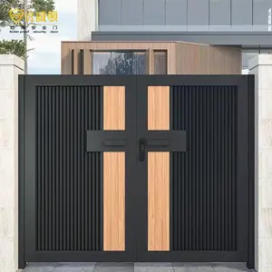 モダンでシンプルなデザイン高級金属製玄関ドア盗難防止ゲートアルミ製安全ドアマンションヴィラファミリー用