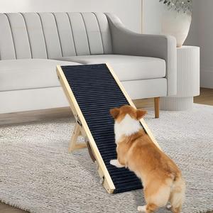 <span class=keywords><strong>Escalera</strong></span> Plegable Ajustable de Madera para Mascotas con Asa y Cinturón Antideslizante, Rampa para Perros y Gatos para Uso en Exteriores - Product Image 3