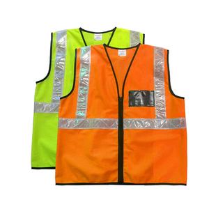 Chaleco de Seguridad CITICITY Naranja de Alta Visibilidad, Malla de Poliéster, Personalizable, para Construcción, Aeropuerto, Transpirable, con Bolsillo para Identificación - Product Image 1