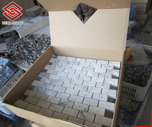 Carreau de mosaïque en marbre blanc de Carrare italien pierre naturelle Mini bande de brique métro pour cuisine salle de bain <span class=keywords><strong>douche</strong></span> <span class=keywords><strong>sol</strong></span> mur maille dos - Product Image 2