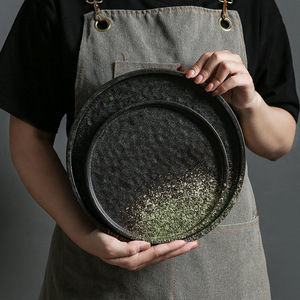 Plato de Cerámica Japonés de Alta Calidad al por Mayor, Plato Plano Redondo Azul para Pan, para Hotel o <span class=keywords><strong>Restaurante</strong></span> - Product Image 4