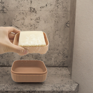 Biodegradable Silicone Soap Dish <b>Tray</b> with Lid Rectangular <b>Bath</b> Shower Soap Holder Drain Soap Box for Travel Bathroom - Product Image 3