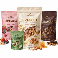 Sachet Doypack Premium pour Bœuf Séché Teriyaki, avec Soufflet Latéral, Brillant, Fermeture Zip Facile, Barrière Anti-odeur, pour Emballage de Snacks