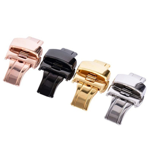 14/16/18/20/22mm Montre Pli Boucle <span class=keywords><strong>Double</strong></span> <span class=keywords><strong>Clic</strong></span> Papillon Bracelet Fermoir Poussoir Bouton déploiement Fermoir Boucles Montre Accessoires - Product Image 6