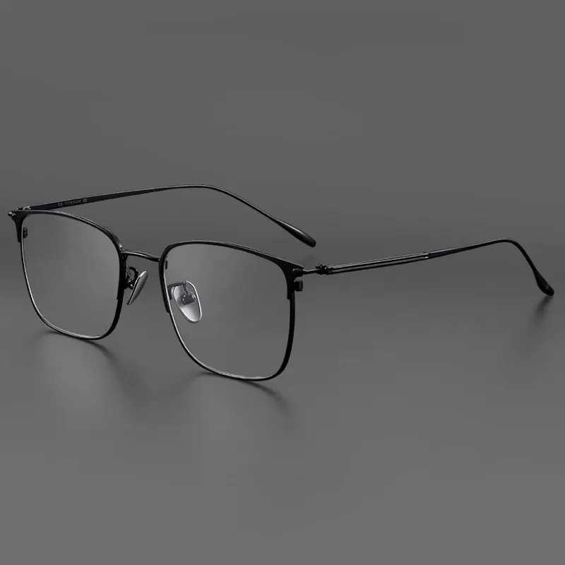 89093高品質メンズ長方形メモリチタン眼鏡フレームチタン眼鏡フレーム