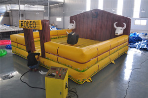 Taureau mécanique de cowgirl rose gonflable extérieur de jeux d'équitation de rodéo pour la location - Product Image 6
