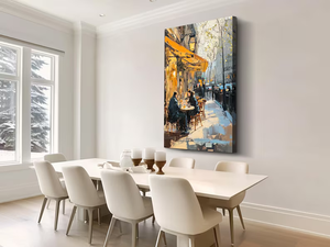 <span class=keywords><strong>Paris</strong></span> Street <span class=keywords><strong>Cafe</strong></span> lienzo pintura al óleo pintada a mano paisaje de ciudad clásica para decoración de pared de salón - Product Image 2