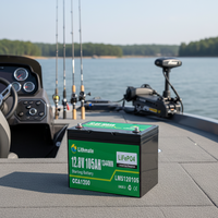 Batterie de démarrage pour bateau de pêche 12V 105Ah, haute performance CCA, protection intelligente, charge rapide et indice IP67, batteries au lithium marines