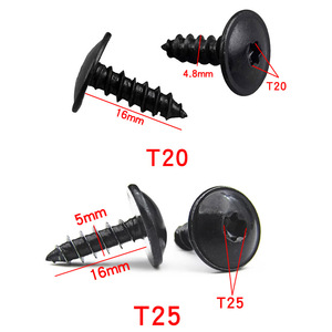 Tornillo autorroscante Torx T25 de 5 mm de diámetro y 16 mm de longitud para aplicaciones en metal, cabeza plana ranurada de acero al manganeso - Product Image 3