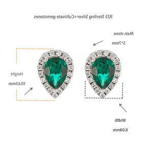 All Fashion Laboratory <b>Jewelry</b> Lab Grown Green Gown Emerald Dia Earrings Water Drop - Product Image 6