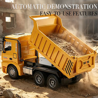 Kendaraan Konstruksi Remote Control 9ch Baru Skala 1/18 Model Mobil Anak-anak 4x4 Truk Sampah Rc Elektrik dengan Lampu dan Suara