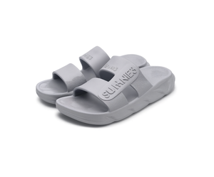 Sandali Eva a doppia fascia grigio taglia 25, comodi, unisex, estivi, a punta aperta, stile slip-on, tinta unita - Product Image 1