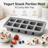 Molde de Silicona para Porciones de Yogur, Bandeja de 10 Cavidades para Postres de Frutas y Preparación de Alimentos para Niños