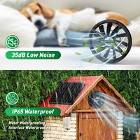 Ventilateur axial solaire 40W 10 pouces 12V en plastique à fixation murale pour serre/abri/poulailler, étanche, faible bruit, OEM/ODM, roulement à billes