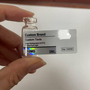 3ml 5ml 10ml flakon kozmetik şişeleri için özel holografik <span class=keywords><strong>PET</strong></span> yapışkan çıkartmalar - Product Image 1