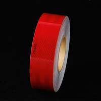 Cinta Reflectante DOT C2 de 5cm*45.7m, Vinilo Adhesivo Rojo de Alta Visibilidad, Impermeable y Resistente al Fuego, Adhesivo para Camiones y Remolques