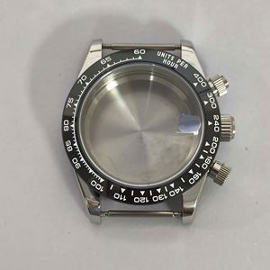 39mm Stainless Steel & Black Ceramic Bezel Multifunction Waterproof <b>Watch</b> Parts with Solid <b>Case</b> Back OEM Brand for VK67 Movement - Product Image 2