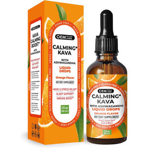 Suplemento Adaptógeno Calmante, Gotas Líquidas de Extracto de Kava y Ashwagandha con Raíz de Valeriana, Flor de la Pasión y Bálsamo de Limón para el Estado de Ánimo y el Estrés - Product Image 1