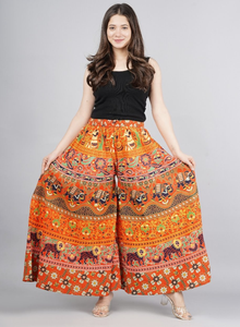 Compre Pantalones Palazzo de Rayón Estampados Multicolores, Talla Única, Estilo Bohemio, de Pierna Ancha, Casuales, Étnicos - Product Image 6