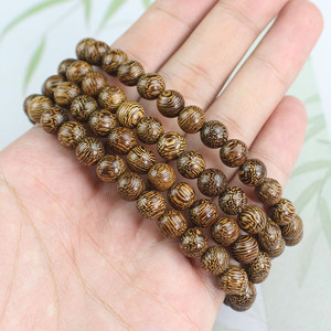 Pulsera de Oración Budista de 108 Cuentas de Madera de Barba de Dragón de 8mm, Joyería Religiosa Coleccionable Unisex - Product Image 1