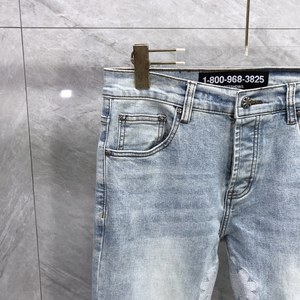 Pantaloni da <span class=keywords><strong>uomo</strong></span> di design dritto di alta qualità impilati <span class=keywords><strong>Skinny</strong></span> Slim Fit in Denim Black Tag consumed Wash <span class=keywords><strong>Jeans</strong></span> da <span class=keywords><strong>uomo</strong></span> smarriti - Product Image 3