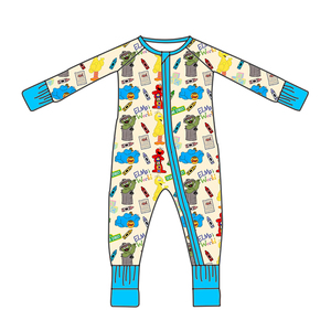 Tutina per Neonati in Fibra di Bambù con Stampa Cartoon, Traspirante, Ecologica, Morbida, con Logo Personalizzato, Pigiama in Bambù per Neonati - Product Image 2