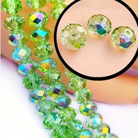 Manik-manik Kaca Rondelle Bersegi Warna AB Transparan 3 4 6 8mm, Manik Spacer Bentuk Roda Pipih untuk Pembuatan Gelang Kalung Grosir