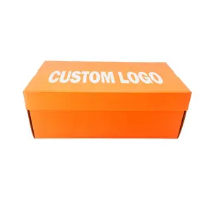 Corrugated Foldable Shoe Box Lid Flips Mailer Shipping Package Boxes Custom Shoe Boxes With Logo Packaging
