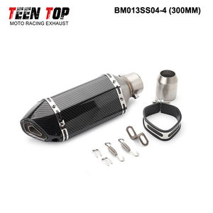 Silenciador de escape Universal para motocicleta de acero inoxidable Shorty de 300MM con silenciador para R6 CBR250 CB190F GW250 PCX160 <span class=keywords><strong>MT15</strong></span> - Product Image 2