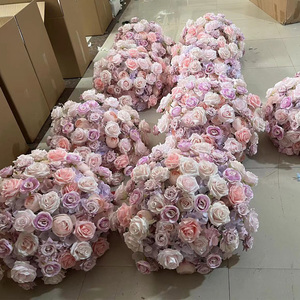 E-FB0014 Vente en gros de boules de fleurs roses, vertes et blanches, boules de fleurs pour centre de table de mariage, boules de fleurs en soie pour décoration de mariage - Product Image 3