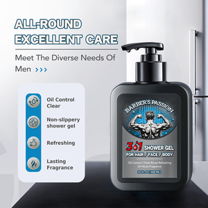 BARBER'S PASSION Gel Douche 3-en-1 pour Hommes <span class=keywords><strong>Savon</strong></span> Liquide pour le Corps Aide à Soulager les Irritations Fraîcheur Rafraîchissante - Product Image 3