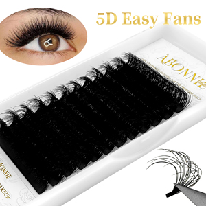 Abonnie C D <span class=keywords><strong>Curl</strong></span> 0,07 Mix 5D Camelia Extensión de pestañas Auto Fan Cachemira Mate Negro Easy Fan Extensiones de pestañas - Product Image 1