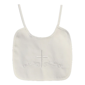 <span class=keywords><strong>Bavoir</strong></span> de baptême personnalisé pour bébé fille ou garçon, blanc, brodé, en coton, OEM ODM - Product Image 1