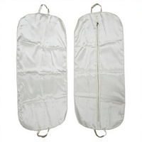 Housse de robe de mariée longue avec fermetures éclair, sac de rangement portable de luxe en satin doux, protège-robe avec logo personnalisé imprimé