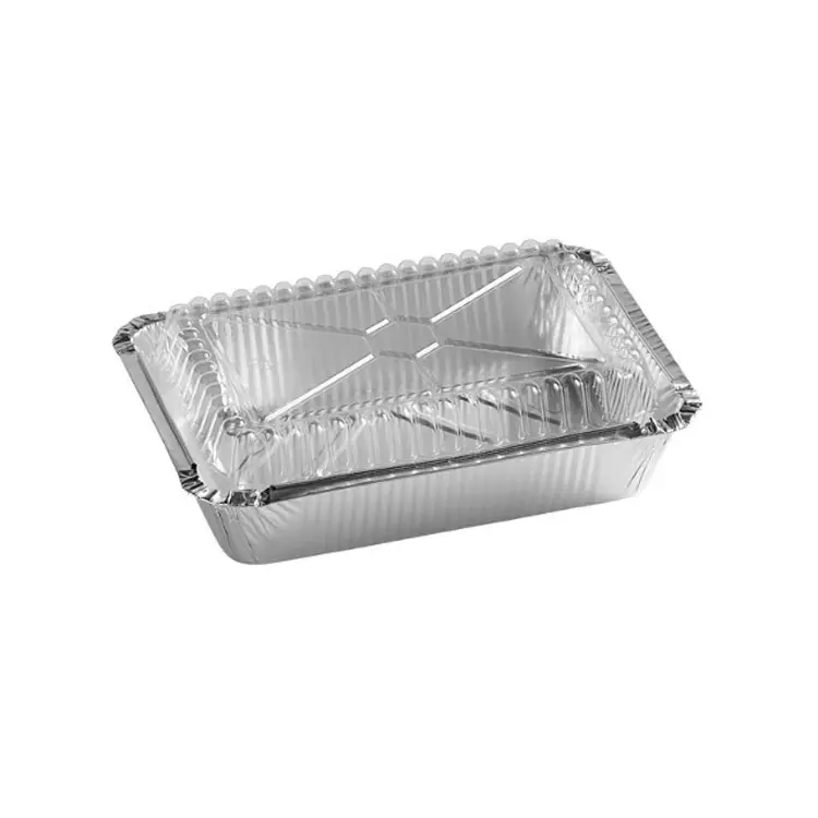 Recipiente de comida de papel de aluminio de Venta caliente con tapa transparente