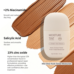 Crème hydratante teintée SPF30, couvrance légère, soin de la peau, fond de teint, écran solaire, crème visage non grasse, effet éclatant, OEM personnalisé - Product Image 3