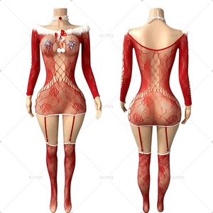 ELITES Lingerie Sexy Européenne et Américaine Noël Vente Chaude Jeu de Rôle Performance Porter un Body Résille - Product Image 3