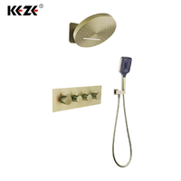 Système de douche pluie en laiton mural multifonctionnel pour hôtels et villas, avec modes de pulvérisation Pluie/Doux/Jet, certifié CE