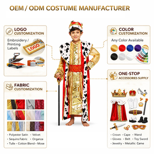 Disfraz de Faraón Egipcio Negro para Niños, Disfraz de Halloween, Mono de Príncipe, Pantalones y Top, 100% Poliéster - Product Image 3