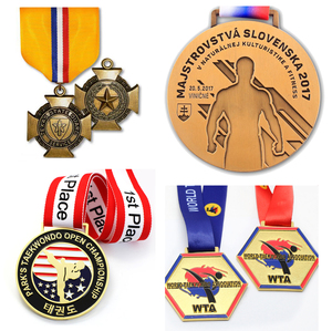 Fabbrica nessun ordine minimo di personalizzazione logo die cast gara di corsa in medaglie, in metallo personalizzati di calcio di sport medaglie premio - Product Image 4