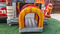 DFRL Brincolín Inflable Húmedo/Seco para Fiestas, Casa de Brinco con Tobogán de Agua, Material de PVC de 0.55mm, Uso Comercial