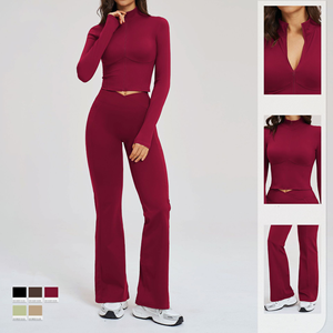 Conjunto Casual de Mujer, Estilo Nuevo, Cuadros Vichy, Cintura Alta, Sensación de Segunda Piel, Spandex/Nailon, Transpirable, Secado Rápido, Ropa Deportiva de Lujo - Product Image 5